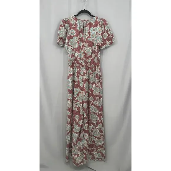 Anthropologie Jumpsuit Womens Small Mauve The Somerset Ruched Short Sleeve - Picture 4 of 16